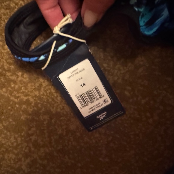 Reebok Blue and Black Patterned One Piece Swimsuit - Picture 2 of 5